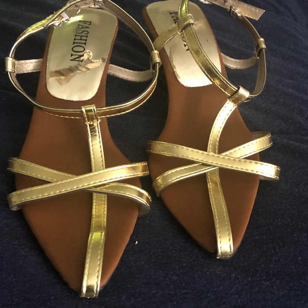 Fashion Bug Gold Strappy Sandals